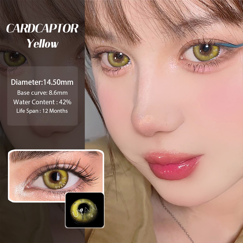UYAAI  Set 2 kính áp tròng nhiều màu sắc dùng để hóa trang nhân vật anime thời trang