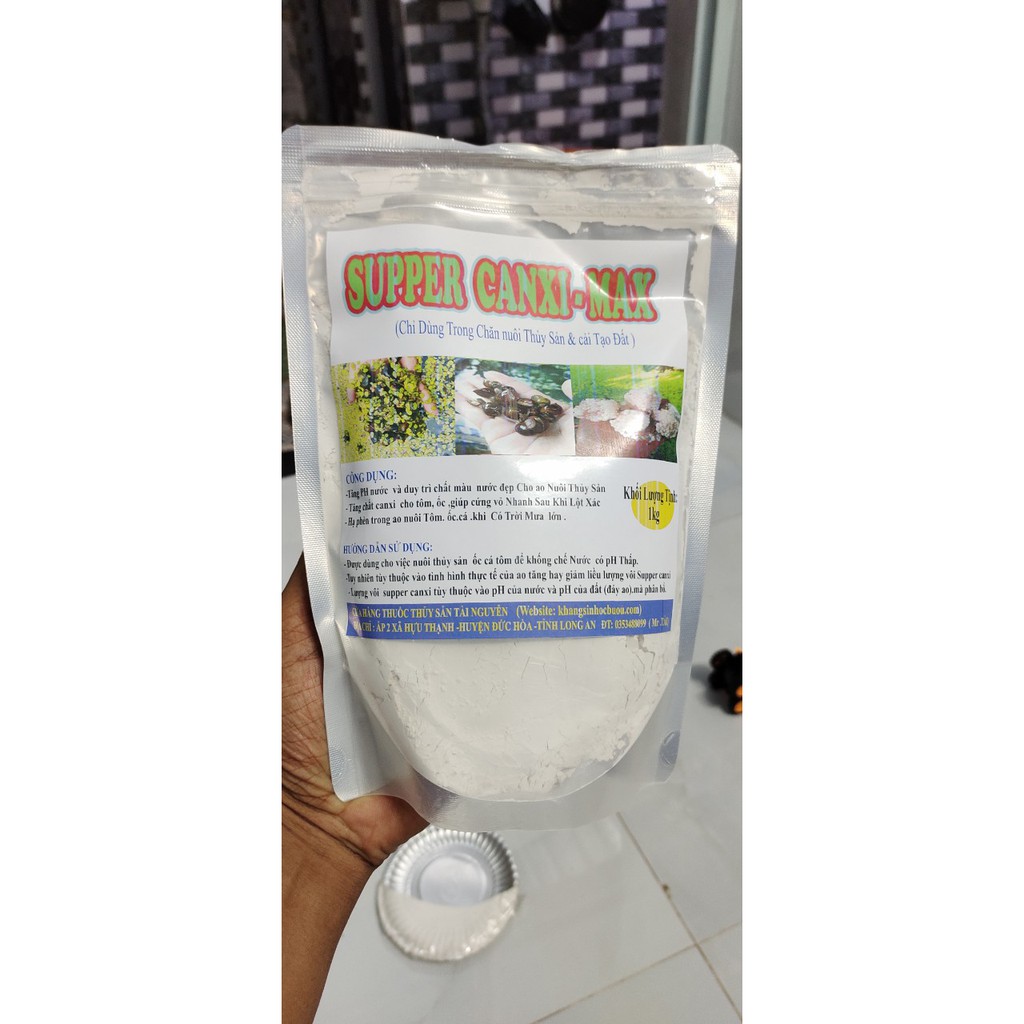 Vôi Super canxi Giúp Ốc Cá Lươn Cứng Xương . Hạ Phèn Nhanh Tăng PH nước Mạnh Cải Tạo Ao Bị Nhiểm Khuẩn Và Phèn