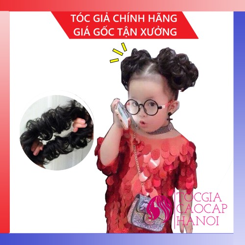 Tóc giả cho bé ❤ FREESHIP đơn 50K ❤ Búi cột xoăn đẹp (Giá 1 cái)