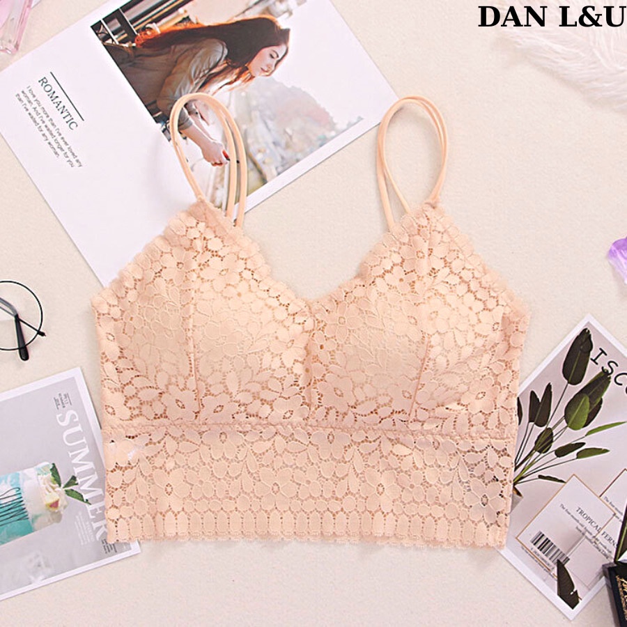 Áo bra hai dây ren hoa nhí đệm mút nâng ngực siêu quyến rũ SUNBRA 8812