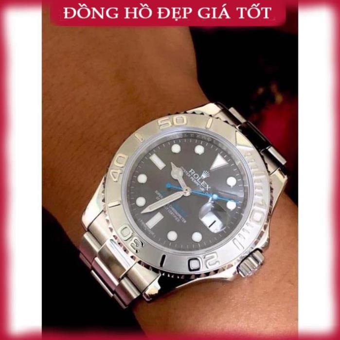 Đồng hồ Nam Ro-lex cơ automatic Oyster Yacht Master cổ điển mạnh mẽ nam tính dây kim loai 40mm màu ghi xám WACH