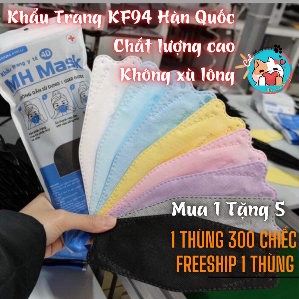 Khẩu Trang 4D KF94 4 Lớp Kháng Khuẩn Dây Đeo Chống Đau Tai - CatMedical