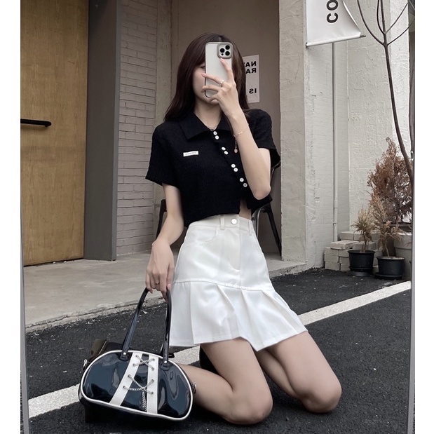 Xiaozhainv Váy Ngắn Lưng Cao Xếp Ly Thời Trang Hàn Quốc Dành Cho Nữ | BigBuy360 - bigbuy360.vn