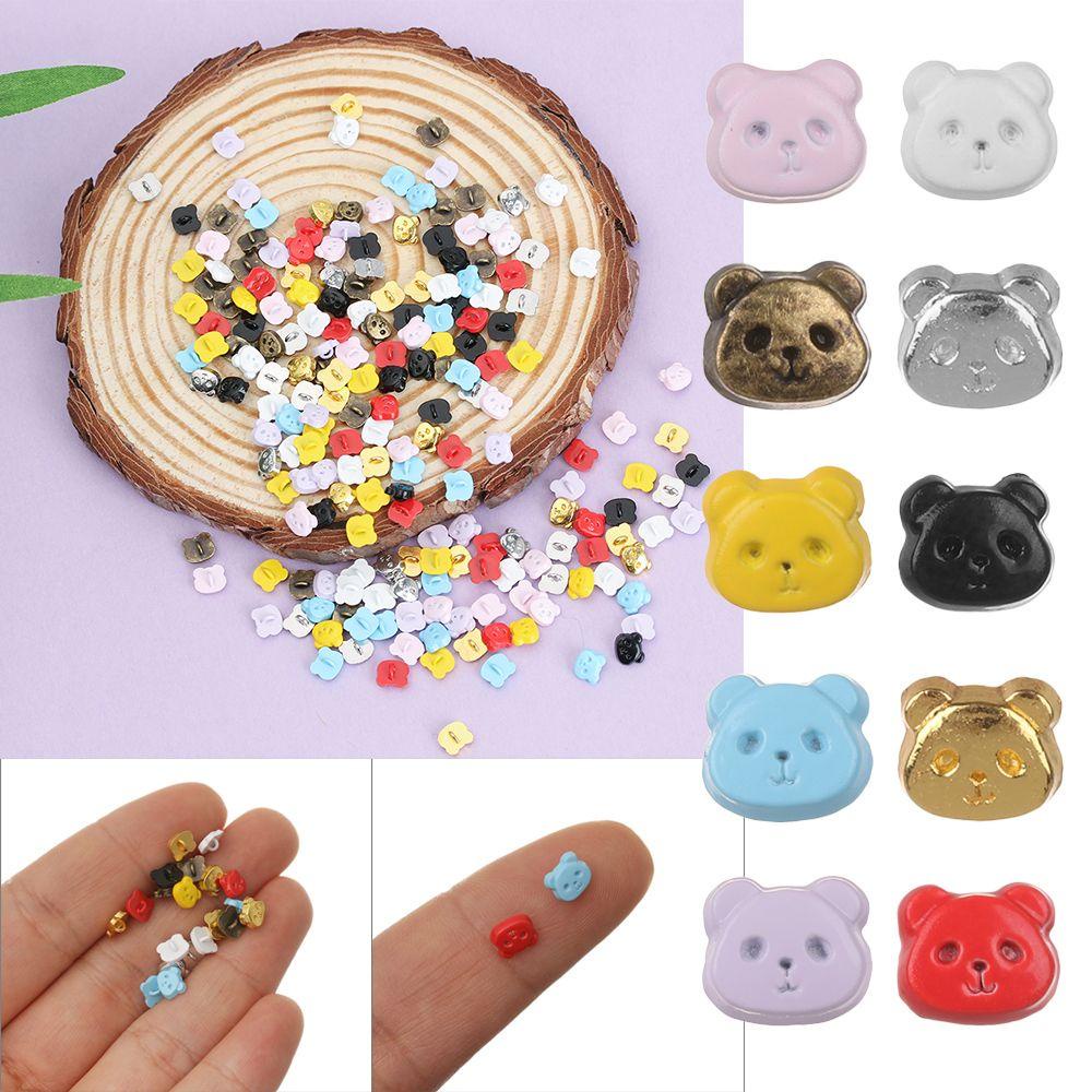 CLEVER Set 20 Nút Nhựa Hình Gấu Trúc 5mm Dễ Thương Trang Trí Quần Áo Búp Bê