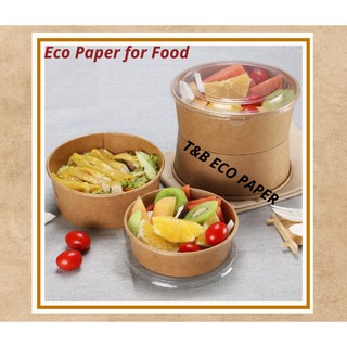 Tô Giấy Kraft Salad 750 - 1000ml (20 tô + nắp)