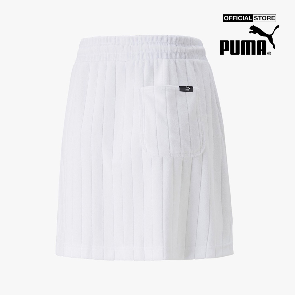PUMA - Chân váy mini thể thao lưng thun Downtown Towelling 533592-02