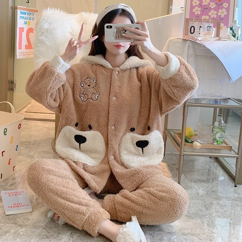 Siêu phẩm bộ gấu Bear thêu đáp nổi cực cute