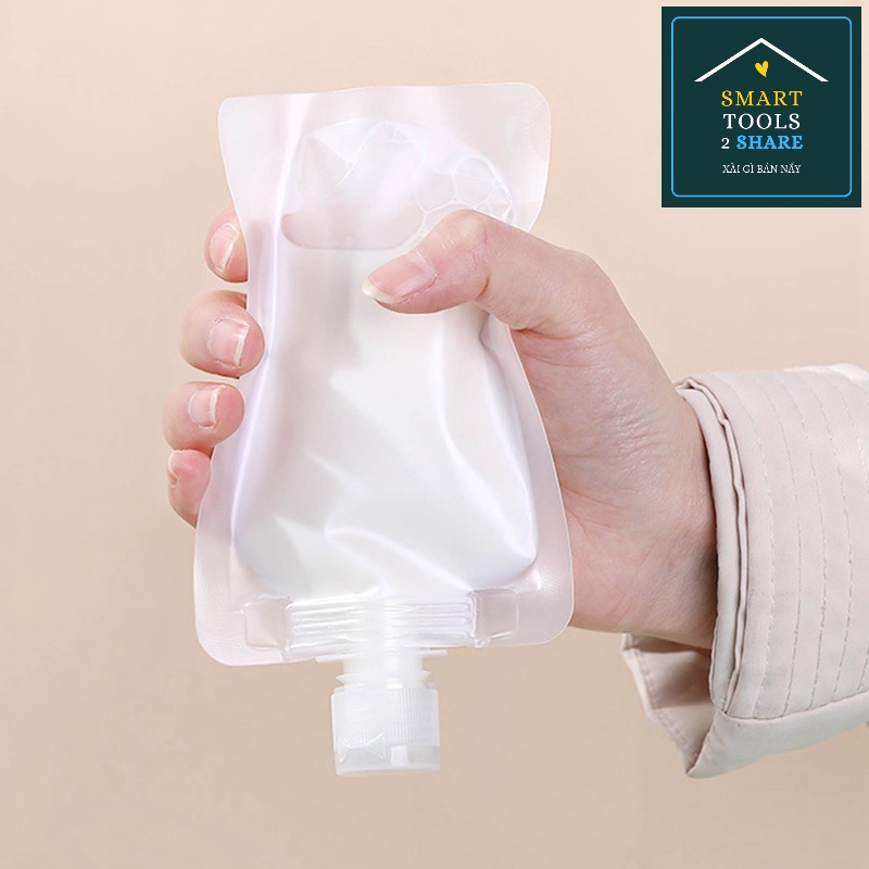 Bộ Túi Chiết Mỹ Phẩm 50/100 ml Có Nắp Đậy Du Lịch Tiện Lợi