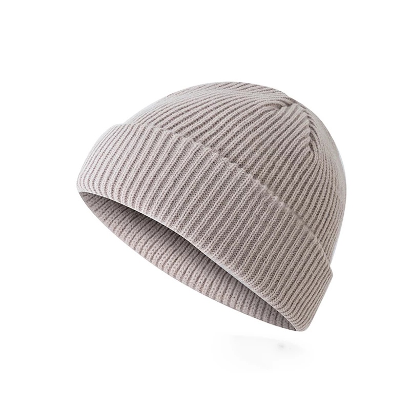 Mũ Beanie Dệt Kim Không Vành Màu Trơn Mềm Mại Giữ Ấm Phong Cách Hip Hop Thời Trang Cho Nam Và Nữ