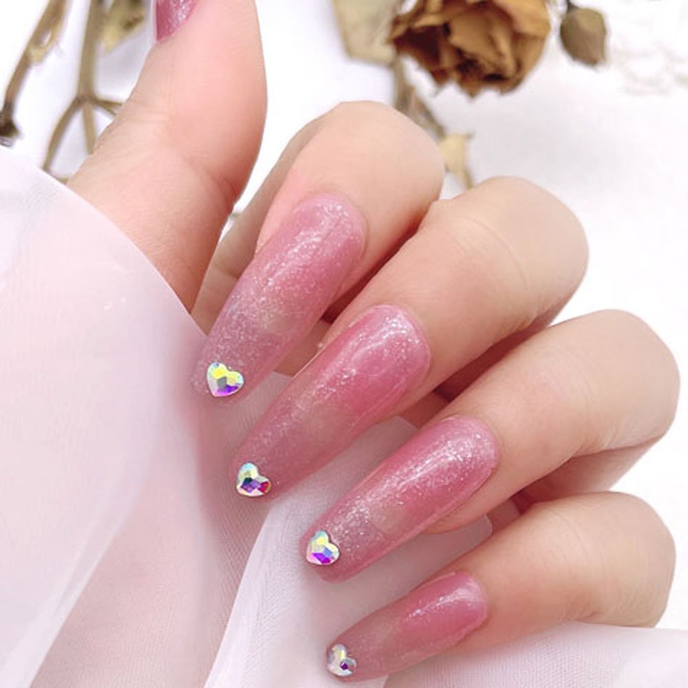 [Hàng mới về] Set 50 Phụ Kiện Trang Trí Móng Tay 3d Hình Trái Tim Độc Đáo