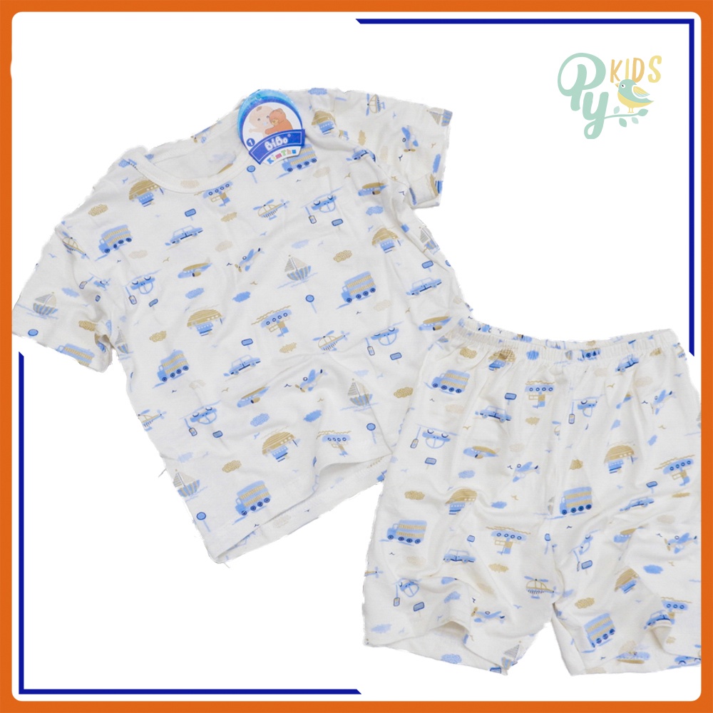 Đồ bộ tay ngắn hình thú thun cotton lụa bé trai 6-18kg Bibo