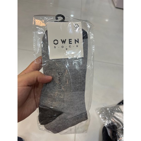 Tất Owen cổ ngắn xám/đen (Đôi)