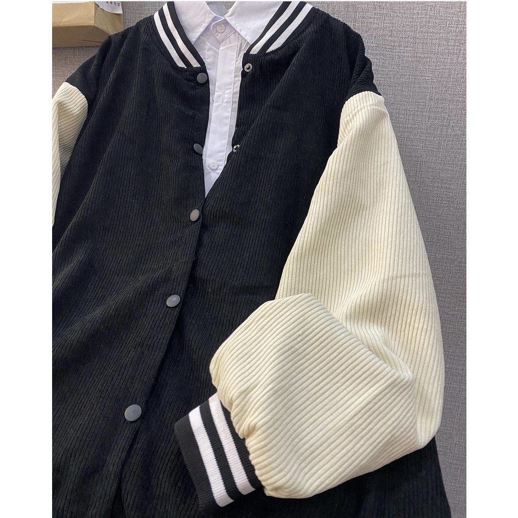 Áo Khoác Bomber Trơn Áo Khoác Chất Nhung Dày Dặn Form Rộng Unisex Nam Nữ Mặc Thoải Mái [Ảnh Thật]