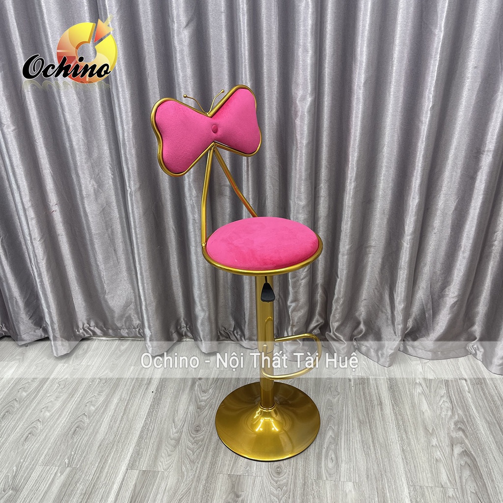 Ghế Chụp Hình, Ghế Quầy Bar Chân Mạ Vàng Sang Trọng Mẫu Mới 2022 (Hàng Có Sẵn)