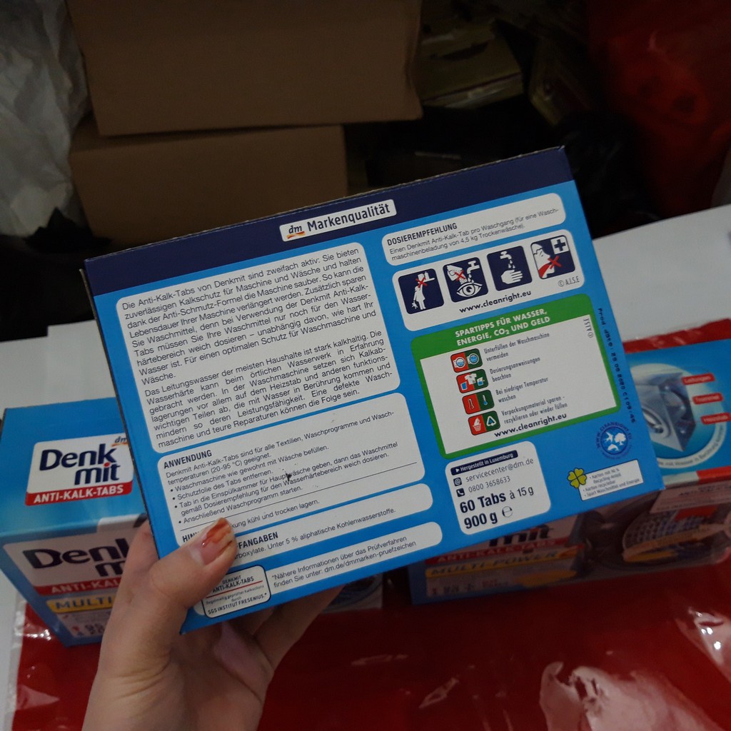 Viên tẩy đa năng vệ sinh lồng giặt diệt khuẩn Denkmit chống bám cặn- Hàng Chuẩn Đức DrbStore