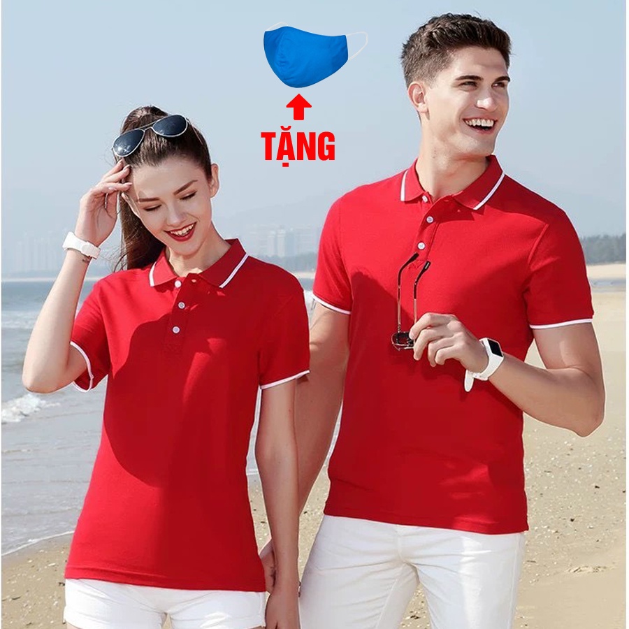Áo thun polo nam nữ 65k (tặng kèm khẩu trang) | BigBuy360 - bigbuy360.vn