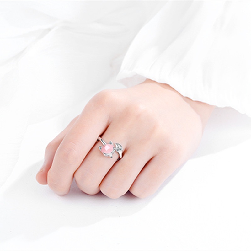 Nhẫn Hở Hợp Kim Đính Đá Nhân Tạo Hình Động Vật Dễ Thương Thời Trang Cho Nữ