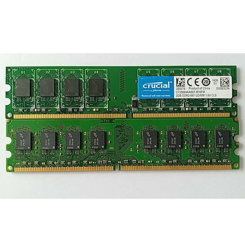 Ram PC DDR2 2GB bus 667 - 5300U, hàng tháo máy chính hãng, bảo hành 1 năm