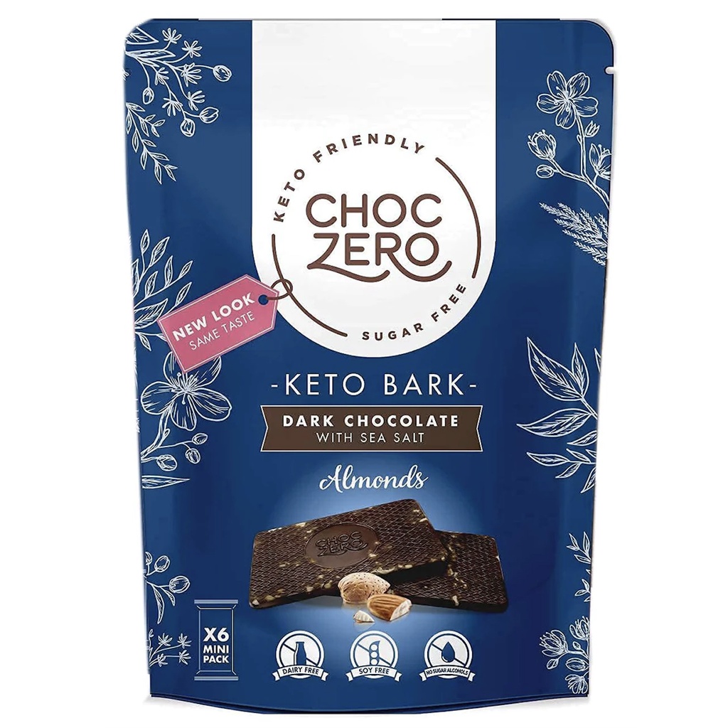 TÚI SOCOLA ĐEN BỌC HẠNH NHÂN ChocZero's Dark Chocolate Almond Keto Bark, Sugar Free, Low Carb, 170g