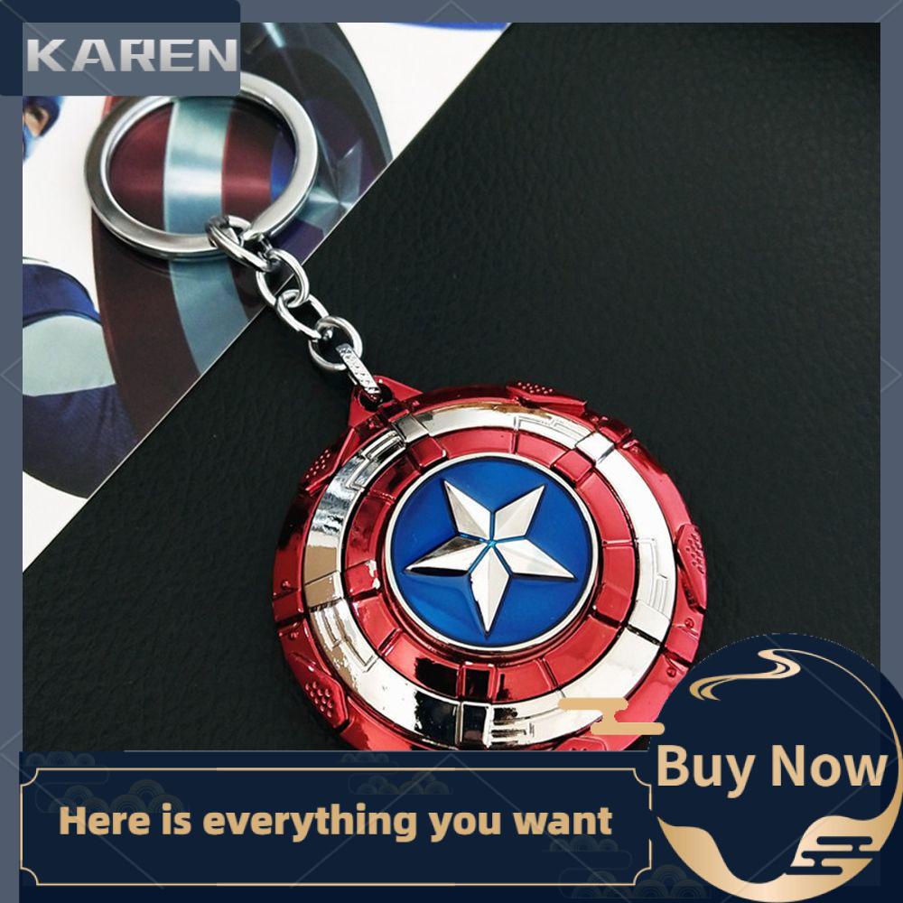 Móc khóa kim loại hình tấm khiên của siêu anh hùng Captain Avengers