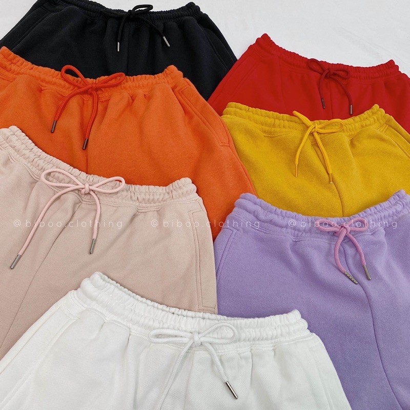 BIBOO - Quần short basic lưng thun có dây rút