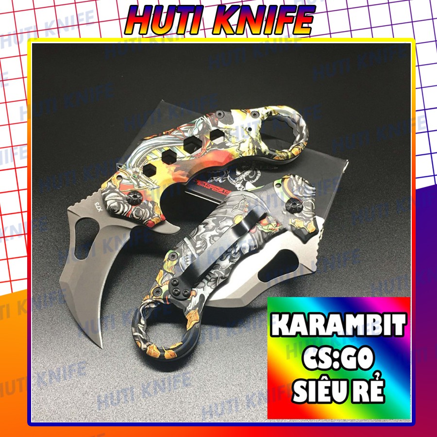 Dao phượt gấp gọn karambit X73 dao phượt giá rẻ dùng quay tay cao cấp HUTI KNIFE