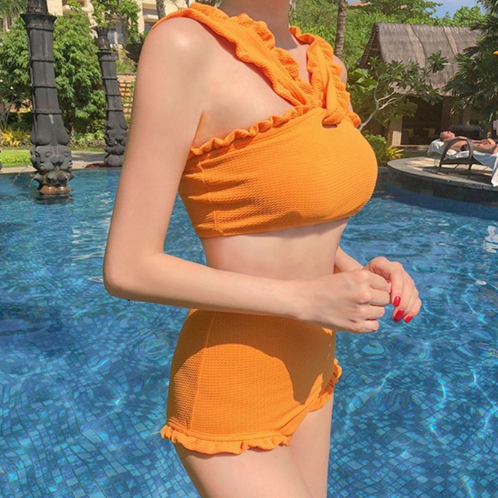 Bikini đồ bơi 2 mảnh dài tay cạp cao có khóa kéo thể thao năng động DBN012