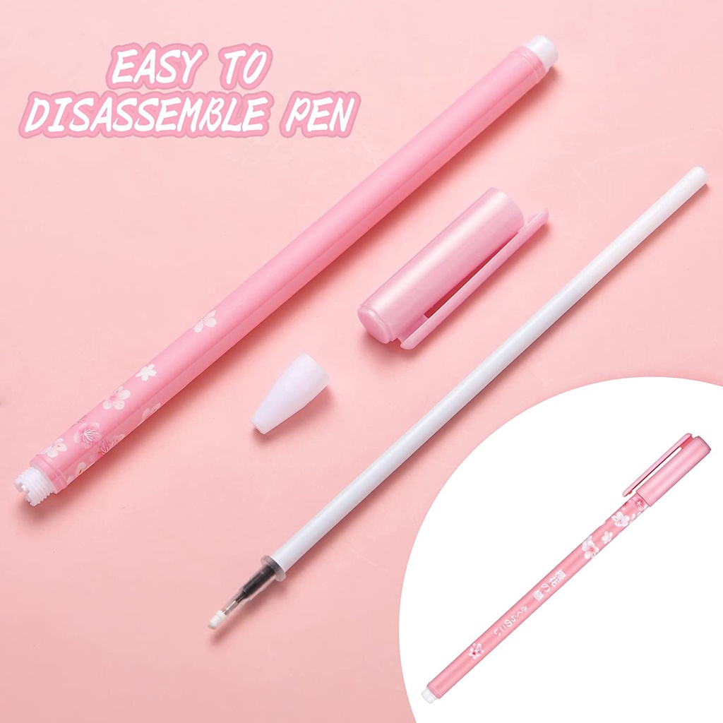 Bút Bi Mực Gel Ngòi 0.5Mm Hình Hoa Anh Đào Xinh Xắn Cho Nữ