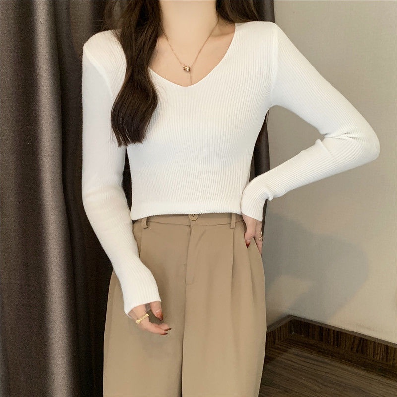 Áo Len Tay Dài Màu Sắc Đơn Giản Thời Trang Cho Nữ