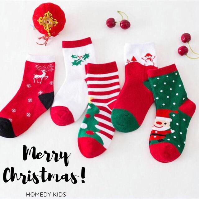 [MÓN QUÀ ẤM ÁP] Tất vớ noel ấm áp cho bé trai, bé gái, chất cotton len dày đẹp, 1-4, 4-8, 8-12 tuổi