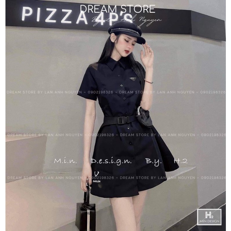 Váy sơmi kèm túi eo