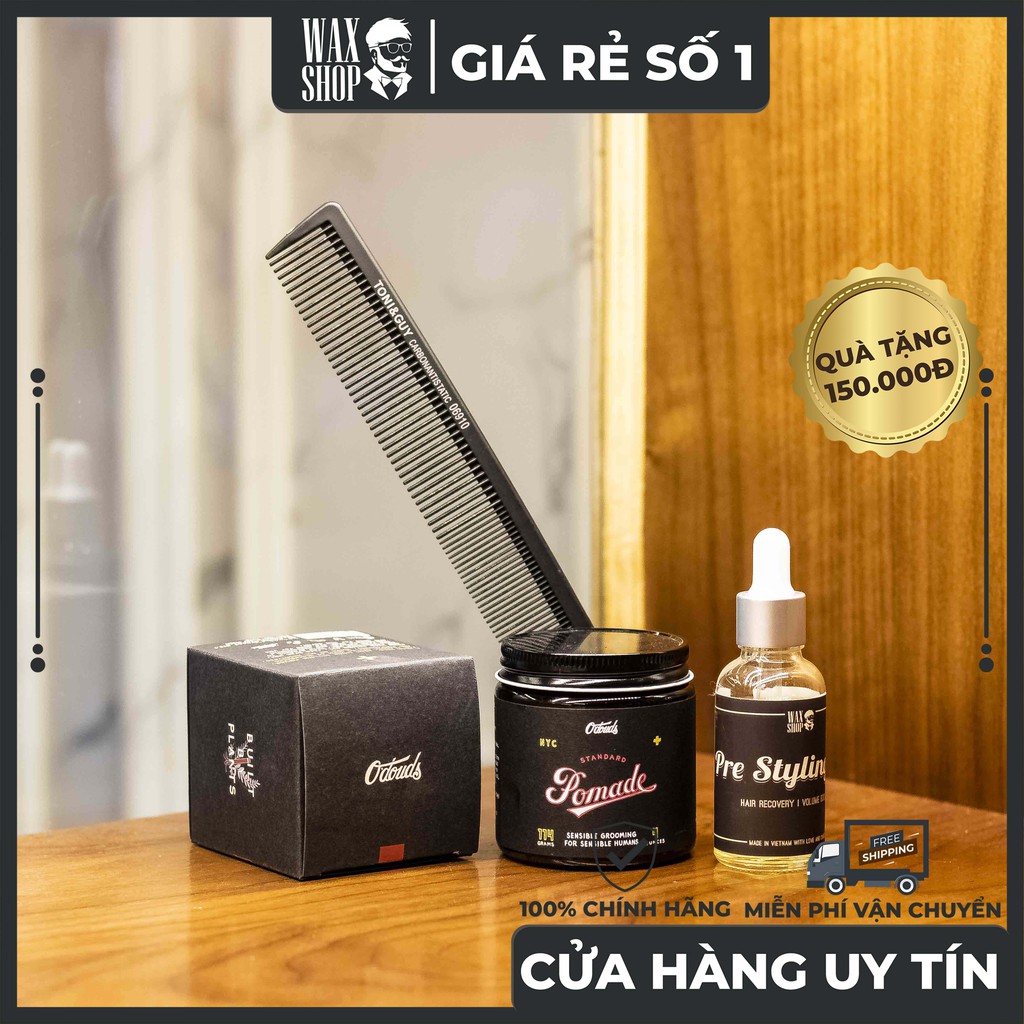 Sáp Vuốt Tóc Standard Pomade - O'douds [Chính Hãng] Giữ Nếp 12 Tiếng, Tặng Kèm Pre-Styling Oil + Lược (Được Chọn)