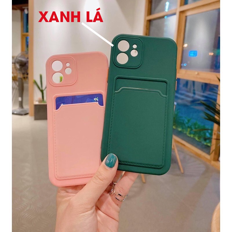 Ốp lưng iphone túi Card, kiêm ví đựng thẻ dẻo viền vuông 7plus/8/8plus/x/xs/xsmax/11/12/promax - BAOANNSHOP