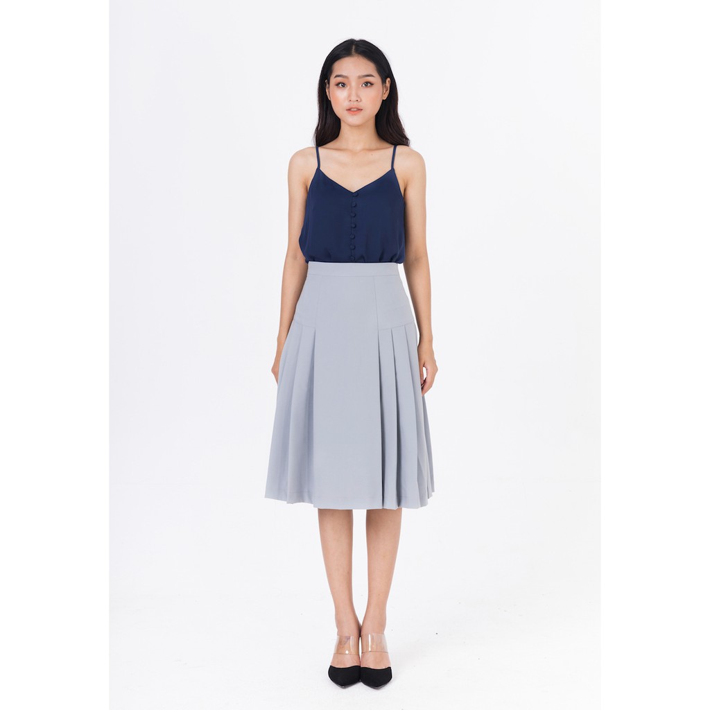 De Leah - Áo 2 Dây Cúc Bọc - Thời trang thiết kế