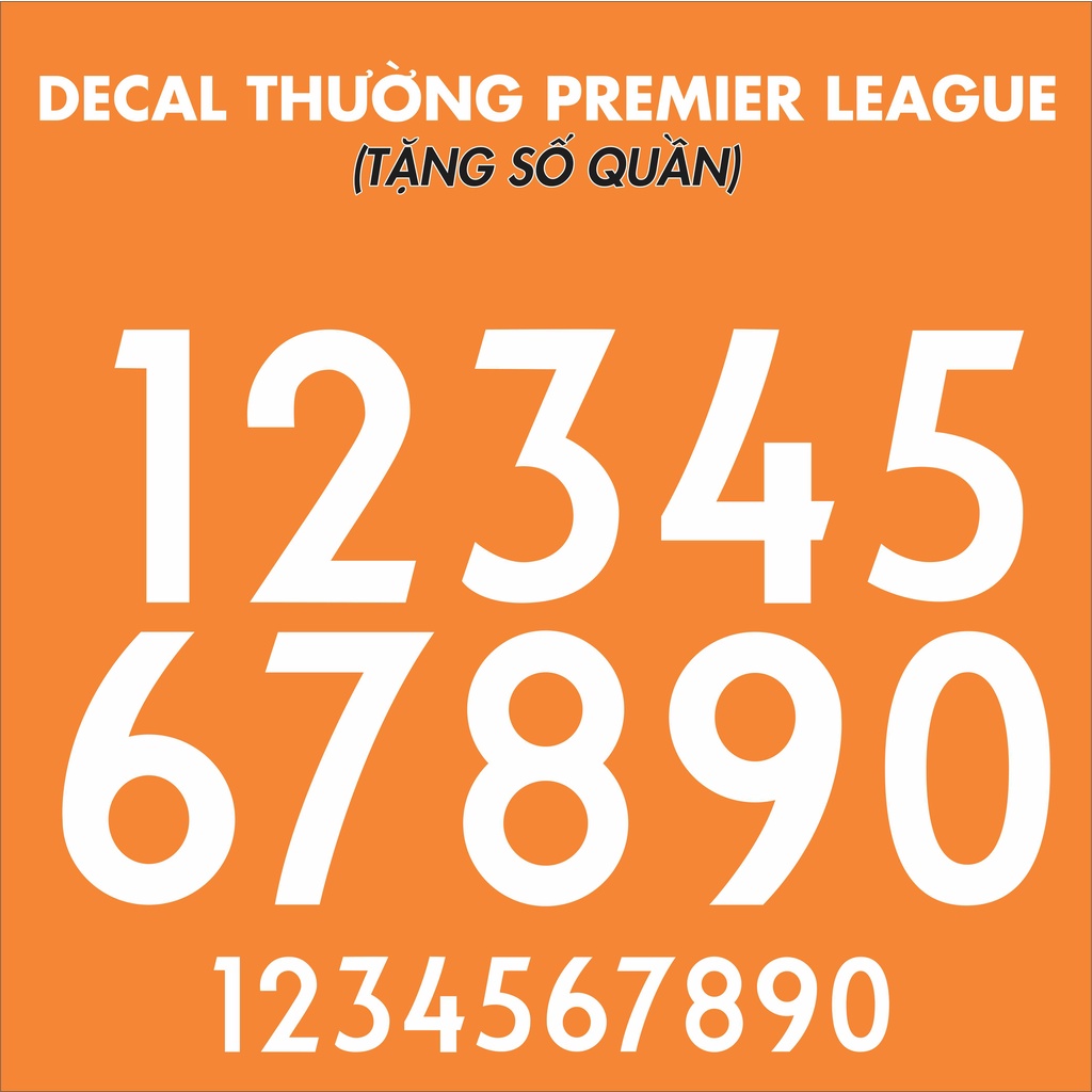 Decal in áo bóng đá  - Cắt Tên Số in ép áo đá banh theo yêu cầu