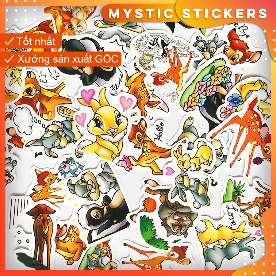 [KAWAII ĐỘNG VẬT] 122 Sticker chống nước/trang trí,dán xe laptop mũ bảo hiểm vali...