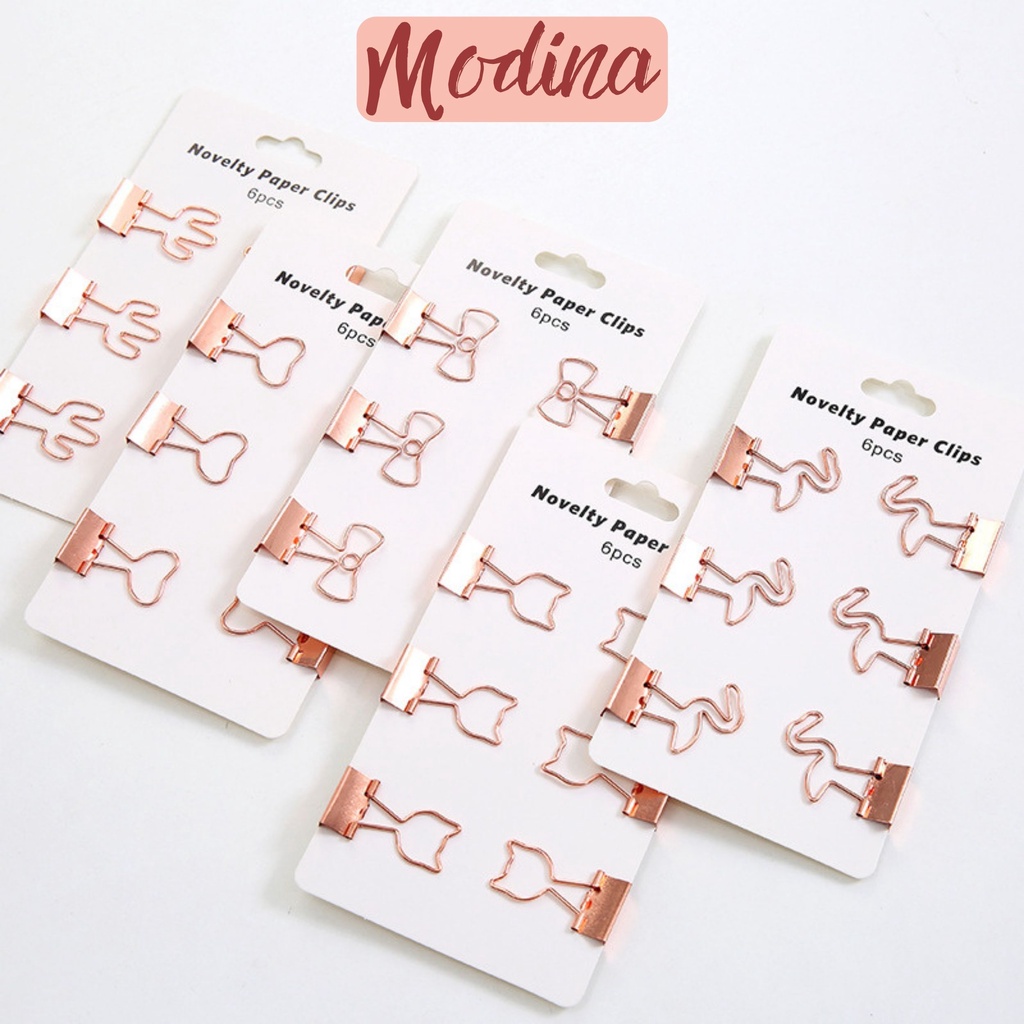 Kẹp giấy kim loại họa tiết dễ thương, kẹp giấy mini size 3cm