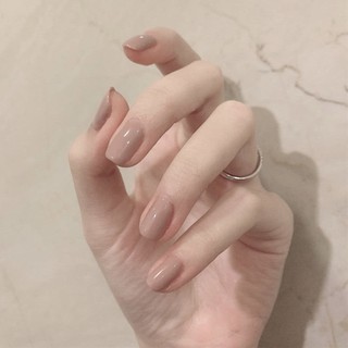YADORNOS Bộ 24 móng tay giả  màu nude thời trang có keo dán tiện lợi cho phái đẹp