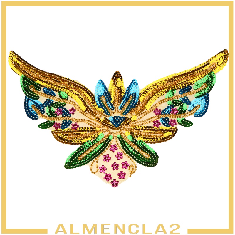 [ALMENCLA2] DIY Paillette Sequin Butterfly Embroidery Applique Patch Iron/Sew On Clothes