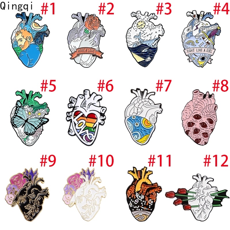 Ghim Cài Áo Miss Zoe Tráng Men Họa Tiết Tranh Van Gogh Hình Hoa Hồng Sóng Biển Hoạt Hình Vui Nhộn Thích Hợp Làm Quà Tặng Cho Bạn Bè