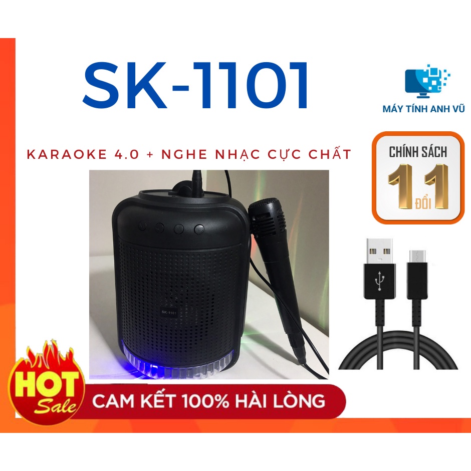 LLoa Karaoke Bluetooth SK-1101 Loa Chắc Chắn, Thiết Kế Có Tay Cầm Tiện Lợi Cầm Đi Lại Hoặc Đi Chơi Xa