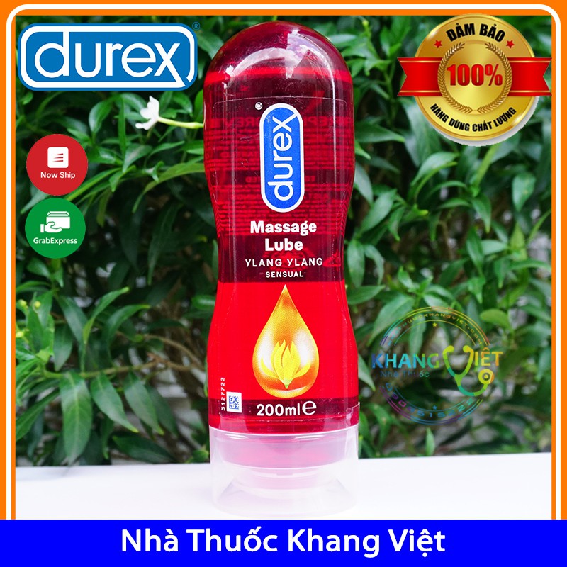 Gel bôi trơn Durex Massage Lube Ylang Ylang 200ml tăng cảm giác, hàng Úc chuẩn, che tên khi giao hàng