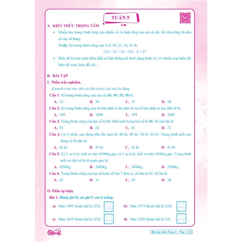 Sách - Bài Tập Tuần Toán 4 (Tập 1)