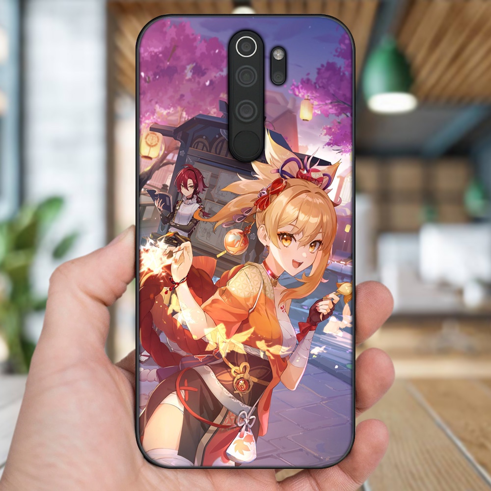 Ốp lưng Xiaomi Redmi Note 8 Pro viền đen in hình Yoimiya Genshin Impact