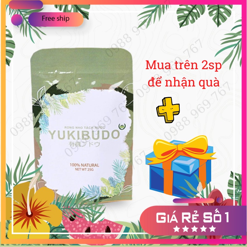 Rong Nho Tách Nước YUKIBUDO Organic Và Rong Nho KHÁNH HÒA, Loại 25g/ túi