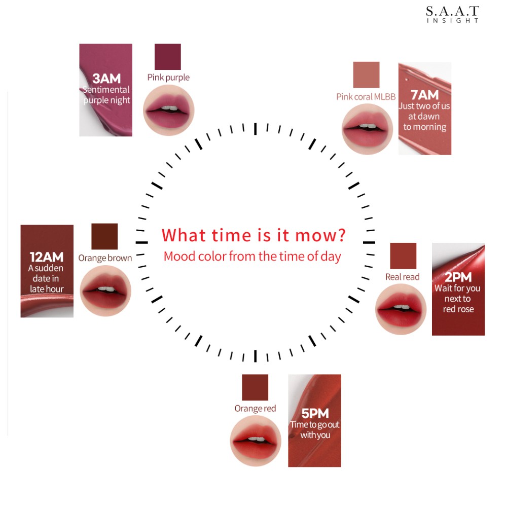 Son Tint Nhung SAATINSIGHT All Time Mood 5 Màu Sắc Lựa Chọn 4g | BigBuy360 - bigbuy360.vn