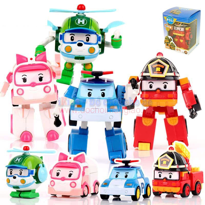 Đồ chơi lắp ráp biến hình Đội bay siêu đẳng Robocar Poli và những người bạn - Bộ 6 con