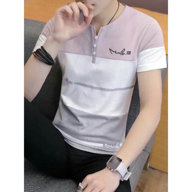 Áo thun nam cổ tim cao cấp