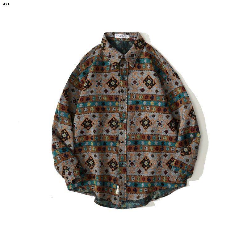 Áo Khoác Sơ Mi Dáng Rộng Vintage Cho Nam