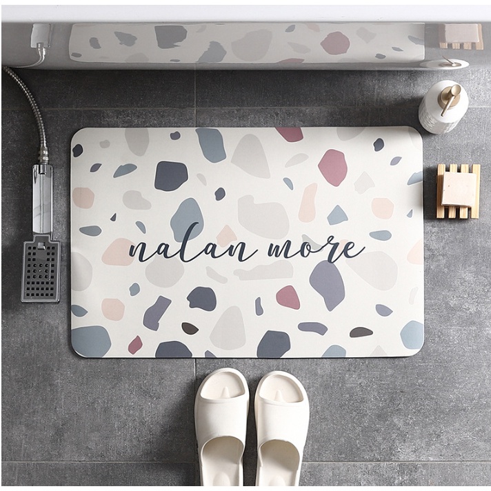 Thảm chùi chân thấm nước,Thảm lau chân nhà tắm chống trượt Gu Decor Wooden